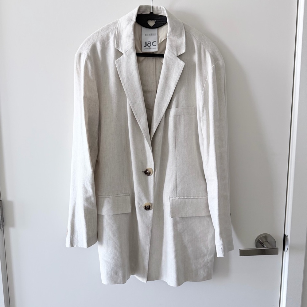 JAC by Jacqueline Conoir Oversized Blazer Jacket Oat Women's Size S